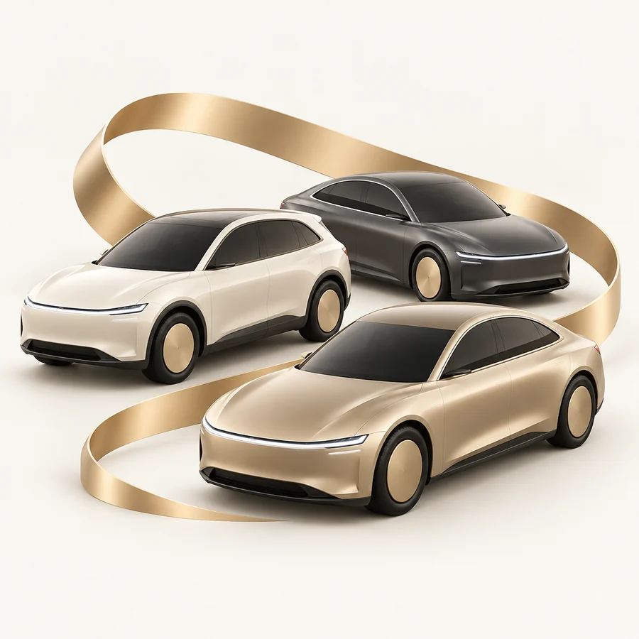 Объёмная иллюстрация корпоративного автопарка